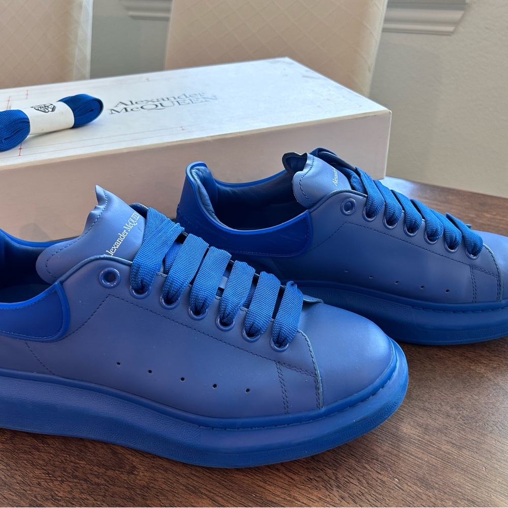 Alexander McQueen Blue Sneakers with Minimalist Design